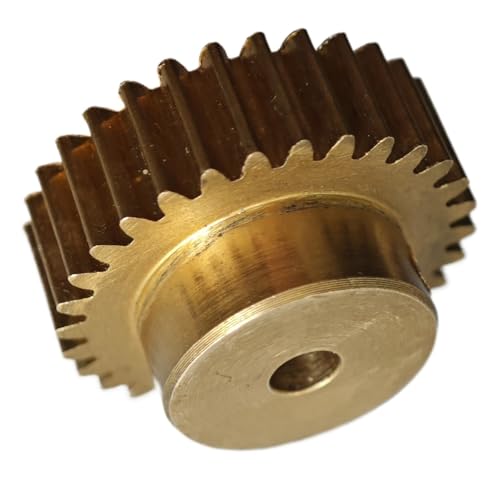 GuidNaurys 1 Stück Messing-Zahnrad mit geraden Zähnen, 0,5 Modul, 50 Zähne, schrittweises zylindrisches Stirnrad, 13 mm Dicke, 0,5 M, 50 Zähne, Ritzel, M4-Schraube Getriebe(5mm bore) von GuidNaurys