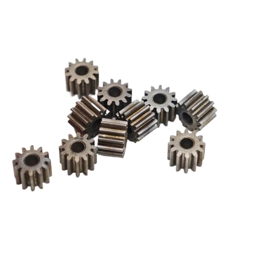 GuidNaurys 10 Stück 2 mm fester Sitz Motorwellenritzel 0,5 Modul 9 Zähne Eisengetriebe 5,5 mm Außendurchmesser 0,5 M 9 Zähne Stirnradgetriebe mit geraden Zähnen Getriebe(4.5mm thick 1.98mm bore) von GuidNaurys