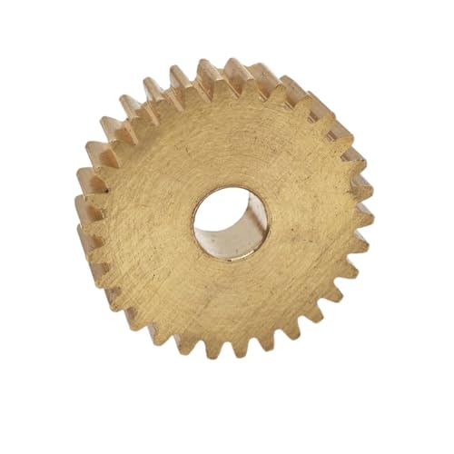 GuidNaurys 2 Stück 0,5 Modul 25 Zähne Messingzahnrad 13,5 mm Durchmesser 2 mm Dicke 0,5 M 25T Zahnrad mit geraden Zähnen 1,98 mm 2,02 mm Bohrung Getriebe(2mm tight fit) von GuidNaurys
