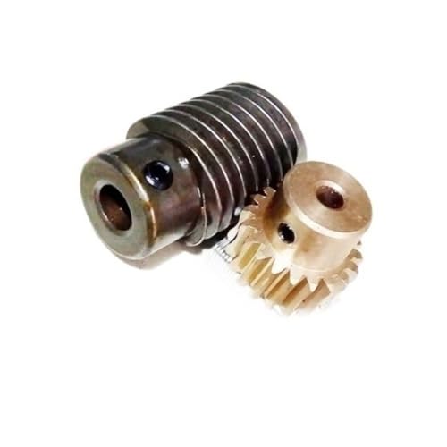 GuidNaurys 20 Zähne Kupfer Wurm Getriebe Set 1 Modul 1:5 Reduktion Verhältnis 4 Kopf Wurm Stange Welle Motor Ritzel Eingriffswinkel(12mm gear 8mm rod bore) von GuidNaurys