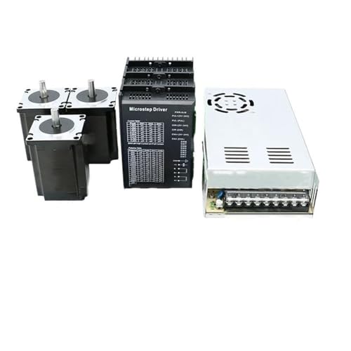 GuidNaurys 2N.m 300oz-in Nema 23 Schrittmotor 3-Achsen-CNC-Kits 3 Stück 57x76mm Schrittmotor + 3 Stück Treiber + 1 Stück 350W 36V Netzteil Bühne Montage(TB6600 driver) von GuidNaurys
