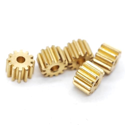 GuidNaurys 5 Stück 0,3 Modul 12 Zähne Kupferzahnrad 4,2 mm Durchmesser 4 mm Dicke 0,3 M 12T Zahnrad mit geraden Zähnen 1,5 mm 2 mm 2,3 mm enge Passform Gerades Ritzel(2.28mm bore) von GuidNaurys