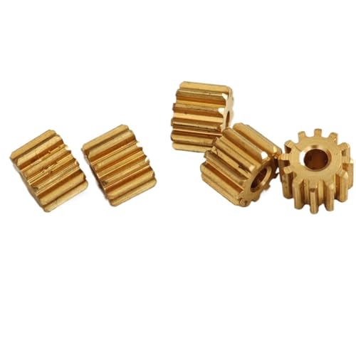 GuidNaurys 5 Stück 0,5 Modul 11 ​​Zähne Flachzahnrad 6,5 mm Durchmesser Messing Zylinderzahnrad 0,5 M 11T 1,5 mm 2 mm 2,3 mm 3 mm 3,175 mm Enge Passform Getriebe(2.5mm thick 2.02mm bore) von GuidNaurys