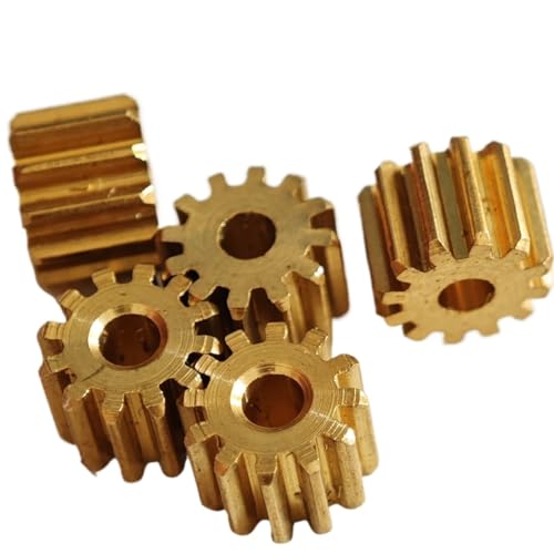 GuidNaurys 5 Stück 0,5 Modul 17 Zähne Messing Gerade Zähne Zahnrad 2mm 3mm 3,175mm Enge Passform 0,5M 17T Ritzel 9,5mm Durchmesser Stirnrad Getriebe(5mm thick 1.98mm hole) von GuidNaurys