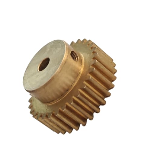 GuidNaurys Kupfer-Stirnrad 0,5 Modul 120 Zähne Gerade Zähne Getrieberitzel 0,5 M 120T Schritt Zylinderrad M3 Schraube Getriebe(Step 20mm bore 12mm) von GuidNaurys