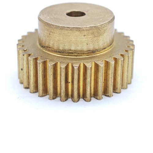 GuidNaurys Messing 0,5 Modul 90 Zähne Stirnrad 46mm OD Zylinderrad 0,5M 90T gerade Zähne Ritzel M3 Schraube Getriebe(8mm bore) von GuidNaurys