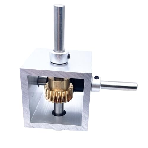 GuidNaurys Schneckengetriebe-Lenkgetriebe, Übersetzungsverhältnis 1:10, 90-Grad-Winkel, Umkehr-Eckvorrichtung, Welle mit 6 mm und 8 mm Durchmesser Lenkungsmodifizierung(6mm shaft) von GuidNaurys