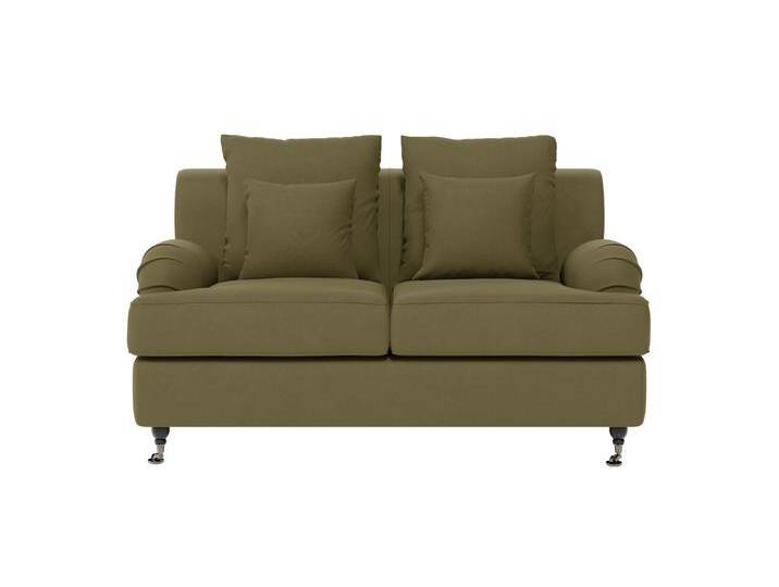 2-Sitzer HOME AFFAIRE NORIN , grün (oliv), B:163cm H:92cm T:105cm, 100% Polyester, Sofas, zwei Fußarten: vorne - Rollen, hinten - Holzfüße von Home-affaire
