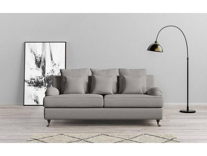 3-Sitzer NORIN , grau (hellgrau), B:210cm H:92cm T:105cm, 100% Polyester, GUIDO MARIA KRETSCHMER HOME & LIVING, Sofas, zwei Fußarten: vorne - Rollen, hinten - Holzfüße von Guido-Maria-Kretschmer-Home-&-Living