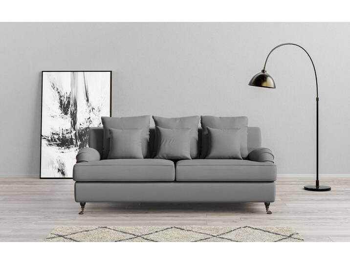 3-Sitzer NORIN , grau (hellgrau), B:210cm H:92cm T:105cm, 100% Polyester, GUIDO MARIA KRETSCHMER HOME & LIVING, Sofas, zwei Fußarten: vorne - Rollen, hinten - Holzfüße von Guido-Maria-Kretschmer-Home-&-Living