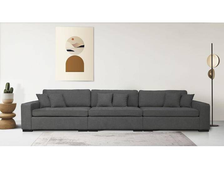 3-Sitzer Skara XXL , grau (dunkelgrau), B:400cm H:86cm T:130cm, 100% Polyester, GUIDO MARIA KRETSCHMER HOME & LIVING, Sofas, Lounge-Sofa XXL mit Federkern-Polsterung, in vielen Bezugsvarianten von Guido-Maria-Kretschmer-Home-&-Living