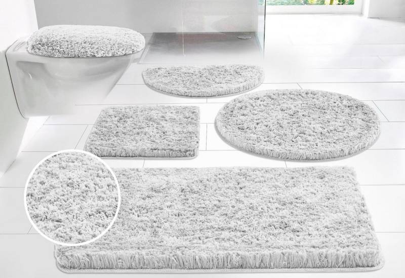 Guido Maria Kretschmer Home&Living Badematte Micro exclusiv, Badvorleger, Badezimmer Teppich, Höhe 55 mm, rutschhemmend beschichtet, fußbodenheizungsgeeignet, schnell trocknend, strapazierfähig, Polyester, rechteckig, Badteppich, Badematten auch als 3 teiliges Set & rund erhältlich von Guido Maria Kretschmer Home&Living