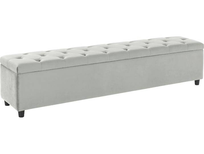 Bettbank Relaxy , grau (hellgrau), B:180cm H:41,5cm T:40cm, Polyester, Massivholz, Sperrholz, GUIDO MARIA KRETSCHMER HOME & LIVING, Sitzbänke, gesteppt, mit Staufach von Guido-Maria-Kretschmer-Home-&-Living