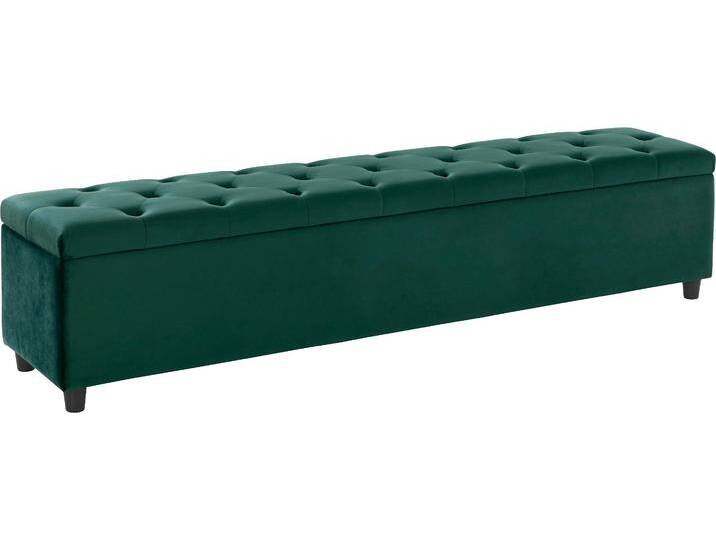 Bettbank Relaxy , grün, B:180cm H:41,5cm T:40cm, Polyester, Massivholz, Sperrholz, GUIDO MARIA KRETSCHMER HOME & LIVING, Sitzbänke, gesteppt, mit Staufach von Guido-Maria-Kretschmer-Home-&-Living