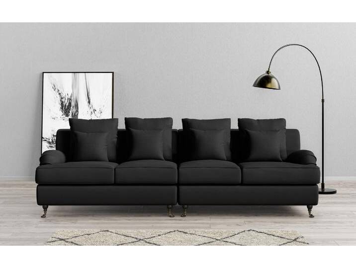 Big-Sofa HOME AFFAIRE NORIN , schwarz, B:289cm H:92cm T:105cm, 100% Polyester, Sofas, zwei Fußarten: vorne - Rollen, hinten - Holzfüße Big-Sofa HOME AFFAIRE NORIN , schwarz, B:289cm H:92cm T:105cm, 100% Polyester, Sofas, zwei Fußarten: vorne - Rollen, hinten - Holzfüße von Home-affaire