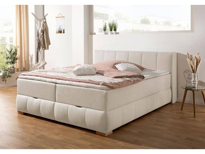 Boxbett Chelles , beige (beige, natur), B:207cm L:225cm, GUIDO MARIA KRETSCHMER HOME & LIVING, Komplettbetten, inkl. Topper und Bettkasten von Guido-Maria-Kretschmer-Home-&-Living