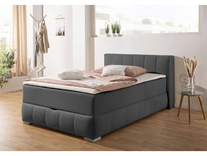Boxbett Chelles , grau (anthrazit), B:147cm L:225cm, GUIDO MARIA KRETSCHMER HOME & LIVING, Komplettbetten, inkl. Topper und Bettkasten von Guido-Maria-Kretschmer-Home-&-Living