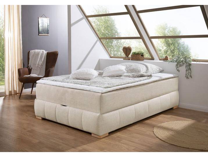 Boxbett Wehma , beige, B:144cm L:204cm, GUIDO MARIA KRETSCHMER HOME & LIVING, Komplettbetten, ohne Kopfteil, inklusive Topper und Bettkasten von Guido-Maria-Kretschmer-Home-&-Living