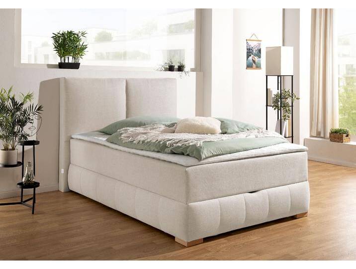 Boxbett Wehma , beige, B:150cm L:213cm, GUIDO MARIA KRETSCHMER HOME & LIVING, Komplettbetten, in H2, H3 & H4 wählbar, inklusive Topper von Guido-Maria-Kretschmer-Home-&-Living