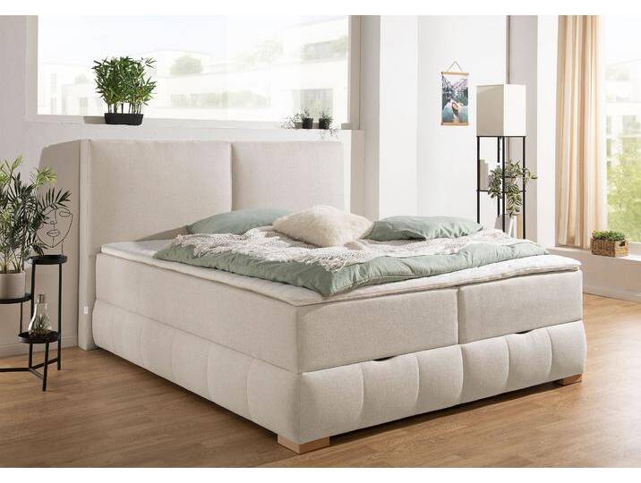Boxbett Wehma , beige, B:170cm L:213cm, GUIDO MARIA KRETSCHMER HOME & LIVING, Komplettbetten, in H2, H3 & H4 wählbar, inklusive Topper von Guido-Maria-Kretschmer-Home-&-Living