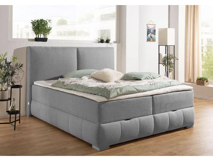 Boxbett Wehma , grau, B:190cm L:213cm, GUIDO MARIA KRETSCHMER HOME & LIVING, Komplettbetten, in H2, H3 & H4 wählbar, inklusive Topper von Guido-Maria-Kretschmer-Home-&-Living