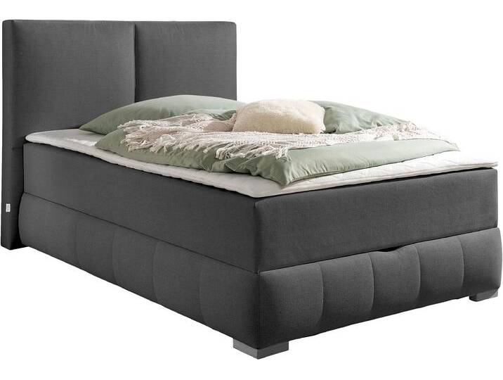 Boxbett Wehma , grau (anthrazit), B:150cm L:213cm, GUIDO MARIA KRETSCHMER HOME & LIVING, Komplettbetten, in H2, H3 & H4 wählbar, inklusive Topper von Guido-Maria-Kretschmer-Home-&-Living