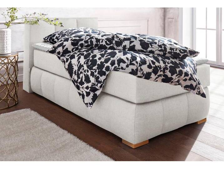 Boxspringbett Chelles , beige (natur), B:107cm L:225cm, Samtoptik (100% Polyester), Bezug der Spiegelfläche Matratzendrell aus 100% Polyester, Struktur fein 100% Polyester), GUIDO MARIA KRETSCHMER HOME & LIVING, Komplettbetten, Boxspringbett, inkl. Kaltschaumtopper, in 5 Breiten und 3 Matratzenarten von Guido-Maria-Kretschmer-Home-&-Living