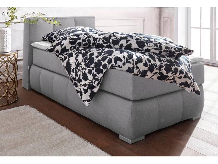 Boxspringbett Chelles , grau, B:107cm L:225cm, Samtoptik (100% Polyester), Bezug der Spiegelfläche Matratzendrell aus 100% Polyester, Struktur fein 100% Polyester), GUIDO MARIA KRETSCHMER HOME & LIVING, Komplettbetten, Boxspringbett, inkl. Kaltschaumtopper, in 5 Breiten und 3 Matratzenarten von Guido-Maria-Kretschmer-Home-&-Living