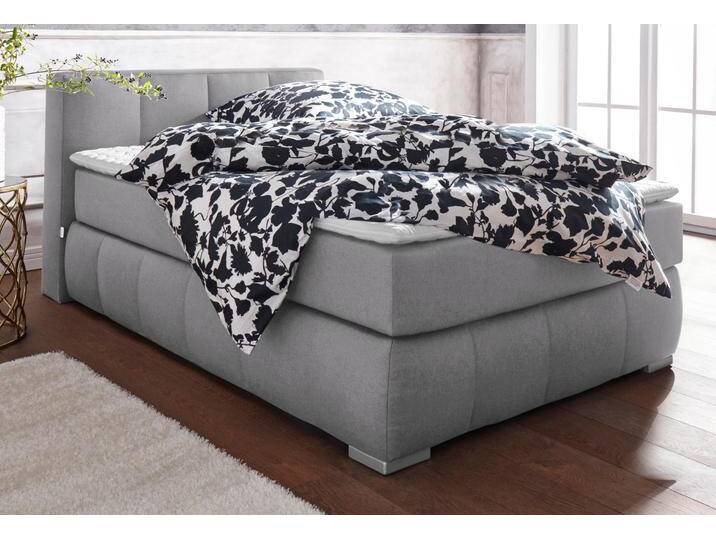Boxspringbett Chelles , grau, B:147cm L:225cm, Samtoptik (100% Polyester), Bezug der Spiegelfläche Matratzendrell aus 100% Polyester, Struktur fein 100% Polyester), GUIDO MARIA KRETSCHMER HOME & LIVING, Komplettbetten, Boxspringbett, inkl. Kaltschaumtopper, in 5 Breiten und 3 Matratzenarten von Guido-Maria-Kretschmer-Home-&-Living