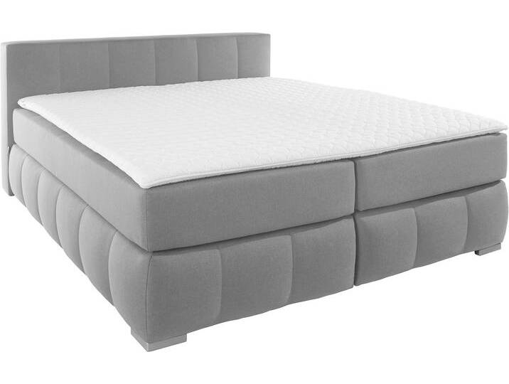Boxspringbett Chelles , grau, B:207cm L:245cm, Samtoptik (100% Polyester), Bezug der Spiegelfläche Matratzendrell aus 100% Polyester, Struktur fein 100% Polyester), GUIDO MARIA KRETSCHMER HOME & LIVING, Komplettbetten, Boxspringbett, inkl. Topper,, in XXL- Überlänge 220 cm, Unterbox mit feine Wölbung von Guido-Maria-Kretschmer-Home-&-Living