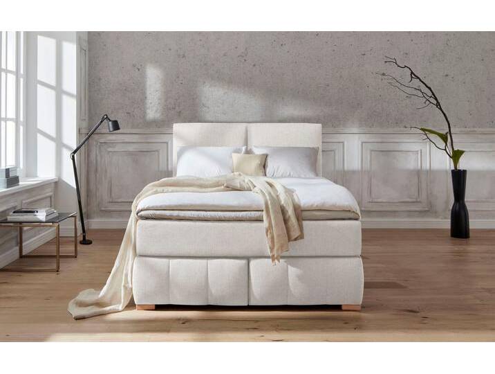 Boxspringbett Wehma , beige (natur), B:150cm L:233cm, Struktur fein (100% Polyester), GUIDO MARIA KRETSCHMER HOME & LIVING, Komplettbetten, Boxspringbett, inkl. Topper in 3 verschiedenen Matratzen, auch in Samtstoff von Guido-Maria-Kretschmer-Home-&-Living
