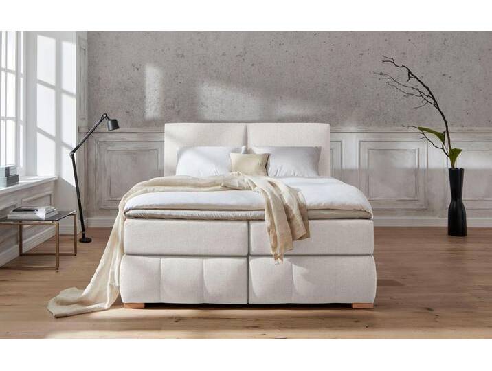 Boxspringbett Wehma , beige (natur), B:170cm L:213cm, Struktur fein (100% Polyester), GUIDO MARIA KRETSCHMER HOME & LIVING, Komplettbetten, Boxspringbett, inkl. Topper in 3 verschiedenen Matratzen, auch in Samtstoff von Guido-Maria-Kretschmer-Home-&-Living