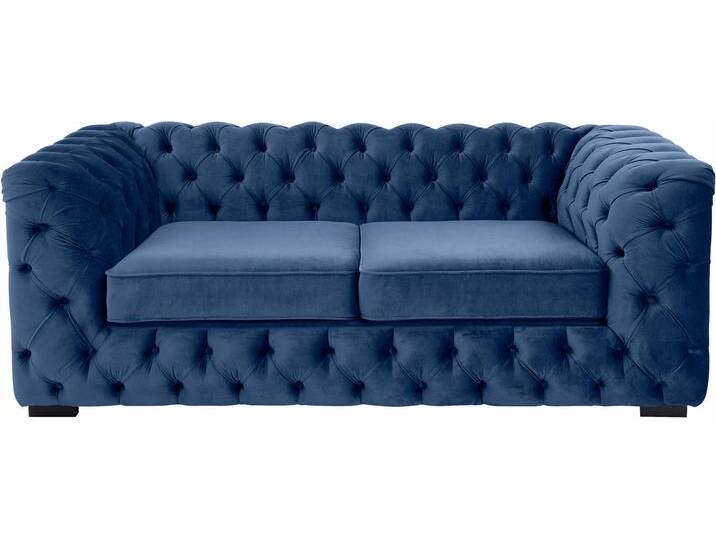 Chesterfield-Sofa Kalina , blau (dunkelblau), B:190cm H:67cm T:98cm, GUIDO MARIA KRETSCHMER HOME & LIVING, Sofas, mit klassischer Chesterfield-Knopfheftung von Guido-Maria-Kretschmer-Home-&-Living