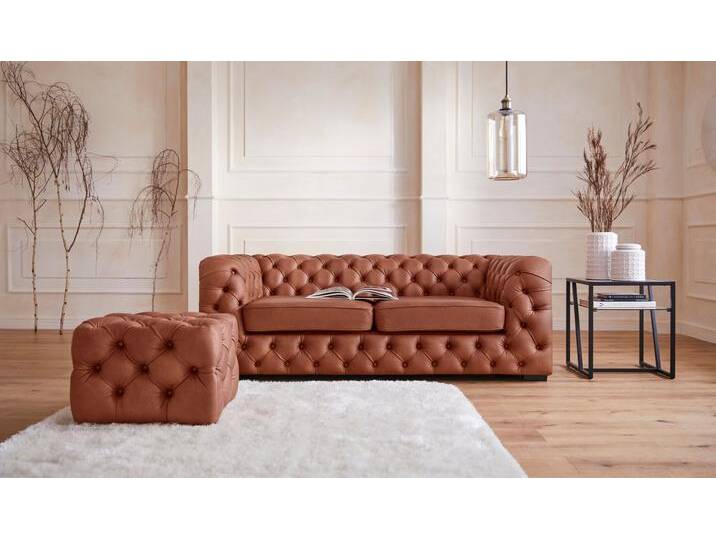 Chesterfield-Sofa Kalina , braun (cognac), B:190cm H:67cm T:98cm, GUIDO MARIA KRETSCHMER HOME & LIVING, Sofas, mit klassischer Chesterfield-Knopfheftung von Guido-Maria-Kretschmer-Home-&-Living