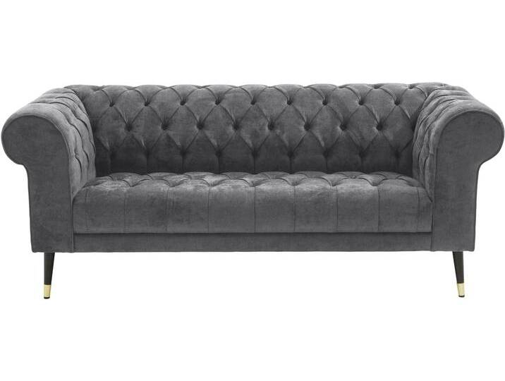Chesterfield-Sofa Tinnum , grau, B:195cm H:77cm T:87cm, Luxus-Microfaser Vintageoptik (66% PU, 27% Polyester, 7% Baumwolle), Struktur weich( 97% Polyester, 3% Polyacryl), GUIDO MARIA KRETSCHMER HOME & LIVING, Sofas von Guido-Maria-Kretschmer-Home-&-Living