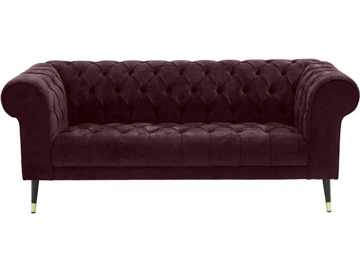 Chesterfield-Sofa Tinnum , rot, B:195cm H:77cm T:87cm, Luxus-Microfaser Vintageoptik (66% PU, 27% Polyester, 7% Baumwolle), Struktur weich( 97% Polyester, 3% Polyacryl), GUIDO MARIA KRETSCHMER HOME & LIVING, Sofas von Guido-Maria-Kretschmer-Home-&-Living