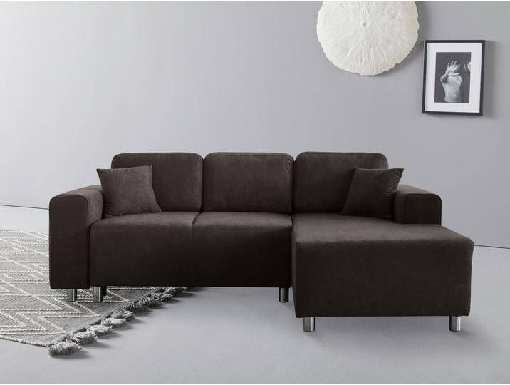 Ecksofa Györ , grau, B:235cm H:88cm T:160cm, Microfaser (100% Polyester), Luxus-Microfaser Lederoptik (100% Polyester), Struktur (100% Polyester), Samtoptik (100% Polyester), Struktur weich (100% Polyester), GUIDO MARIA KRETSCHMER HOME & LIVING, Sofas, L-Form, wahlweise mit Bettfunktion und Bettkasten incl. 2 Zierkissen von Guido-Maria-Kretschmer-Home-&-Living