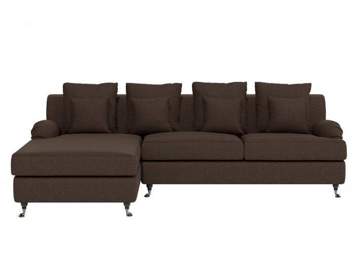 Ecksofa HOME AFFAIRE NORIN L-Form , braun (chocolate), B:296cm H:92cm T:180cm, 100% Polyester, Sofas, zwei Fußarten: vorne - Rollen, hinten - Holzfüße von Home-affaire