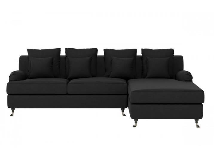 Ecksofa HOME AFFAIRE NORIN L-Form , schwarz, B:296cm H:92cm T:180cm, 100% Polyester, Sofas, zwei Fußarten: vorne - Rollen, hinten - Holzfüße Ecksofa HOME AFFAIRE NORIN L-Form , schwarz, B:296cm H:92cm T:180cm, 100% Polyester, Sofas, zwei Fußarten: vorne - Rollen, hinten - Holzfüße von Home-affaire