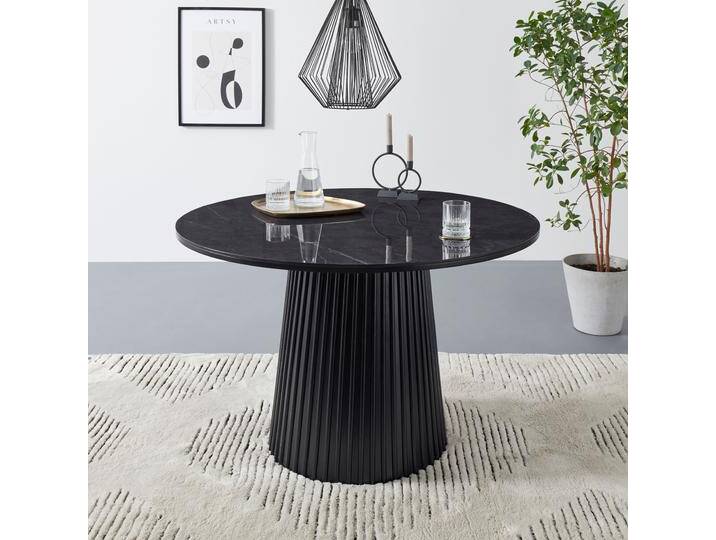 Esstisch Roos, TOPSELLER, OTTOs Choice , schwarz, B:120cm H:76cm T:120cm, MDF;Massive Esche;Metall;Keramik, GUIDO MARIA KRETSCHMER HOME & LIVING, Tische, Esstisch mit hochwertige Keramikoberfläche, massiver Holzfuß aus Esche von Guido-Maria-Kretschmer-Home-&-Living