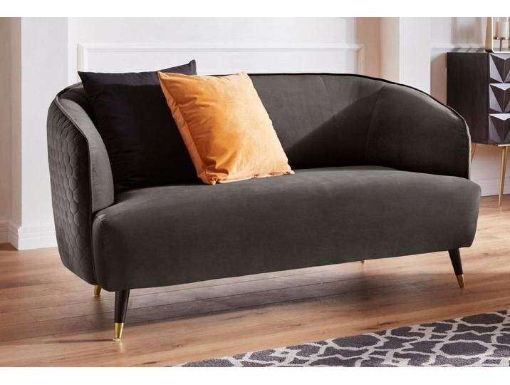 Home affaire 2-Sitzer Oradea, mit eleganter Steppung auf Rückseite der Rückenlehne, braun, braun von Home-affaire