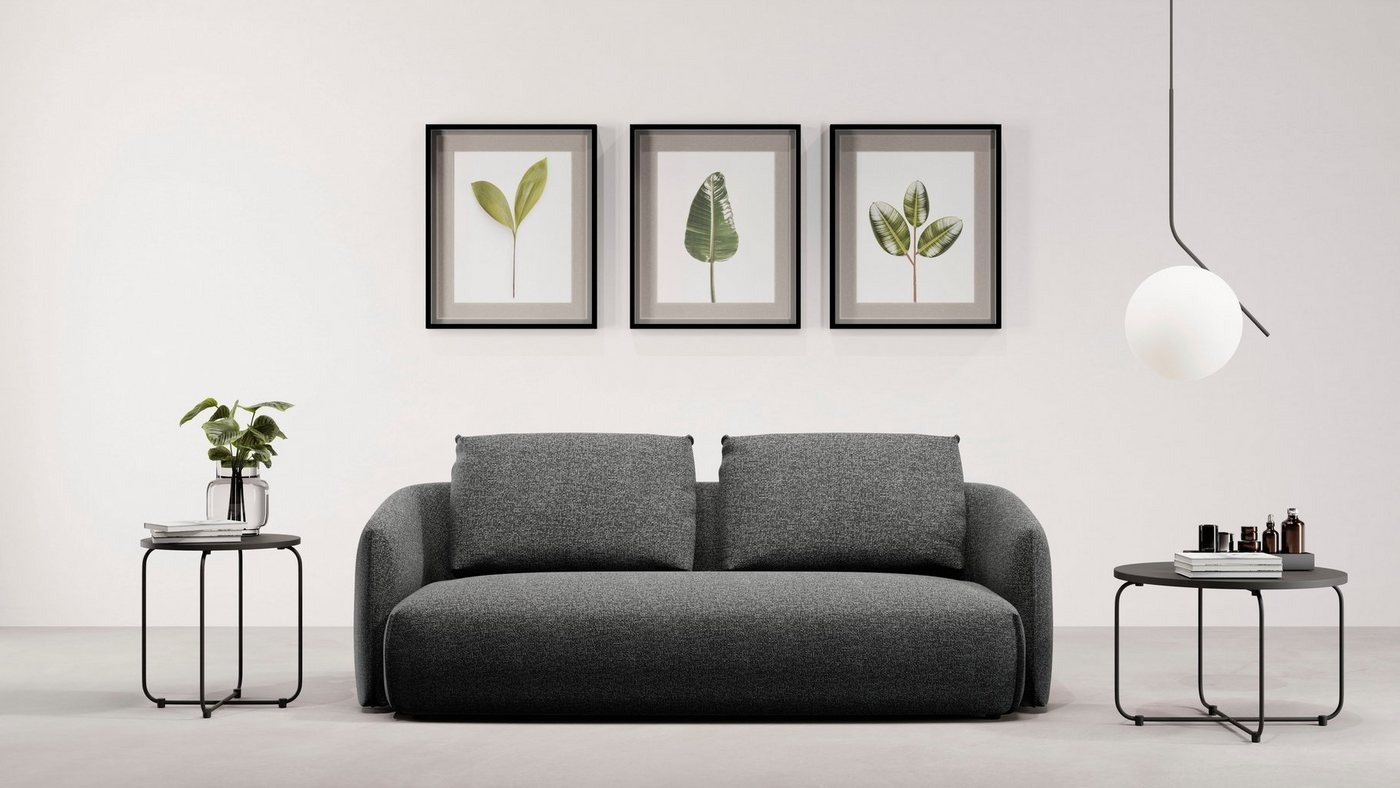TRENDMANUFAKTUR 3-Sitzer Shawn Designsofa mit elegant geschwungen Armlehnen, bequem, organischer Form, mit hochwertigem Bezug von TRENDMANUFAKTUR