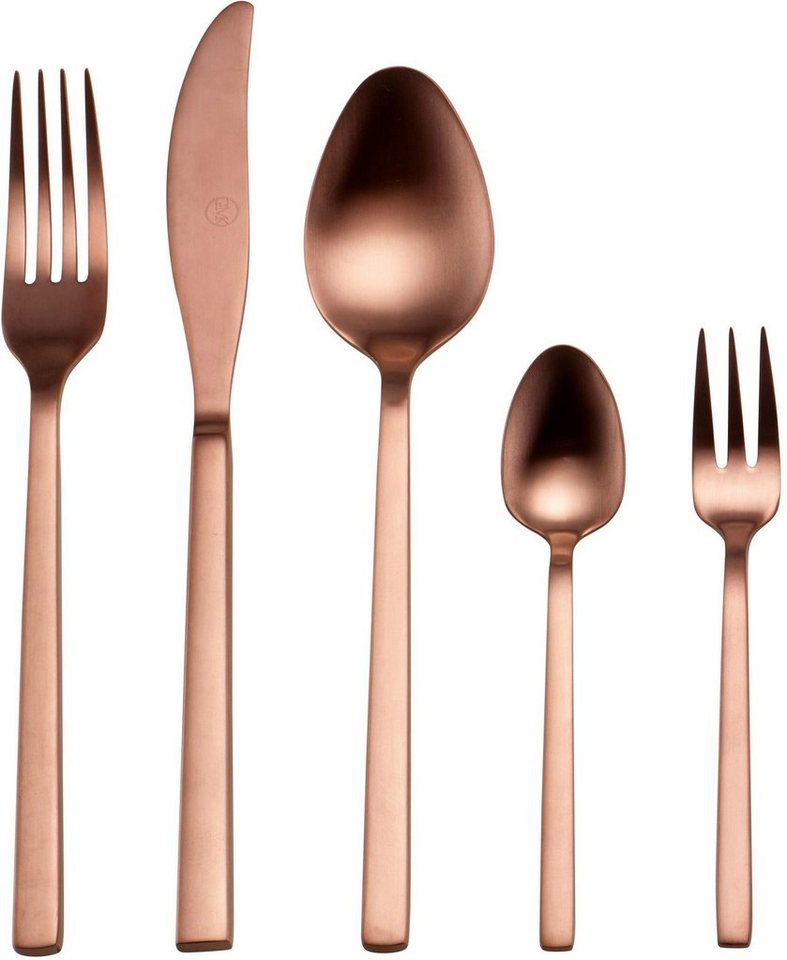 Guido Maria Kretschmer Home&Living Besteck-Set Bronze Look (30-tlg), 6 Personen, Edelstahl 18/10, Tafelbesteck, Präsentschachtel, PVD bronze mattiert von Guido Maria Kretschmer Home&Living