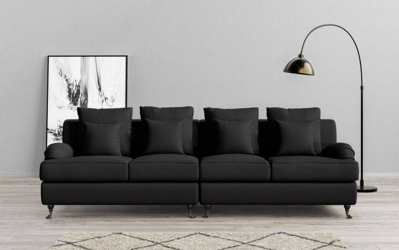 Home affaire Big-Sofa NORIN, zwei Fußarten: vorne - Rollen, hinten - Holzfüße von Home affaire