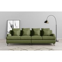 Home affaire Big-Sofa "NORIN", zwei Fußarten: vorne - Rollen, hinten - Holzfüße von home affaire