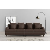 Home affaire Big-Sofa "NORIN", zwei Fußarten: vorne - Rollen, hinten - Holzfüße von home affaire