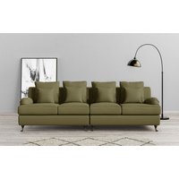Home affaire Big-Sofa "NORIN", zwei Fußarten: vorne - Rollen, hinten - Holzfüße von home affaire