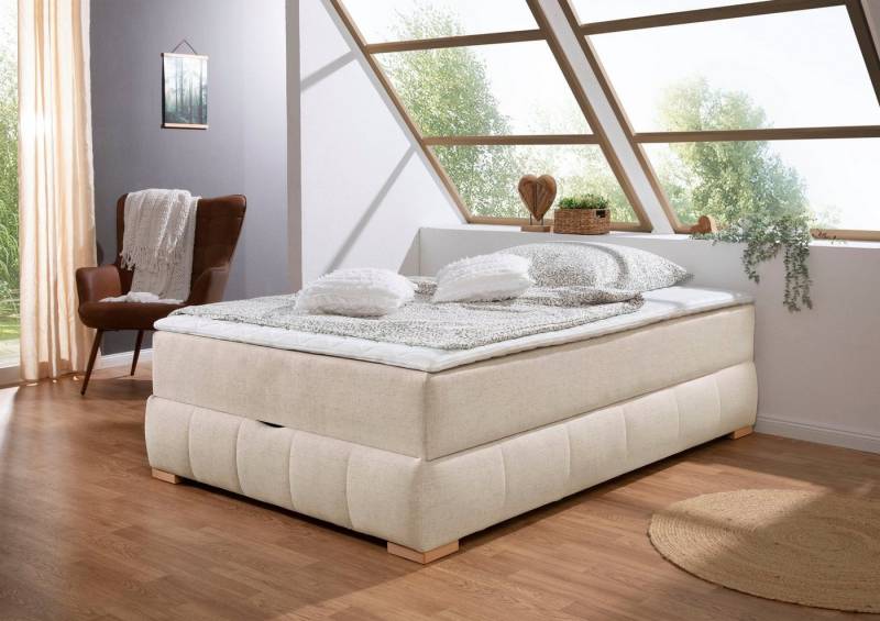 OTTO home Boxbett Wehma, ohne Kopfteil, inklusive Topper und Bettkasten von OTTO home