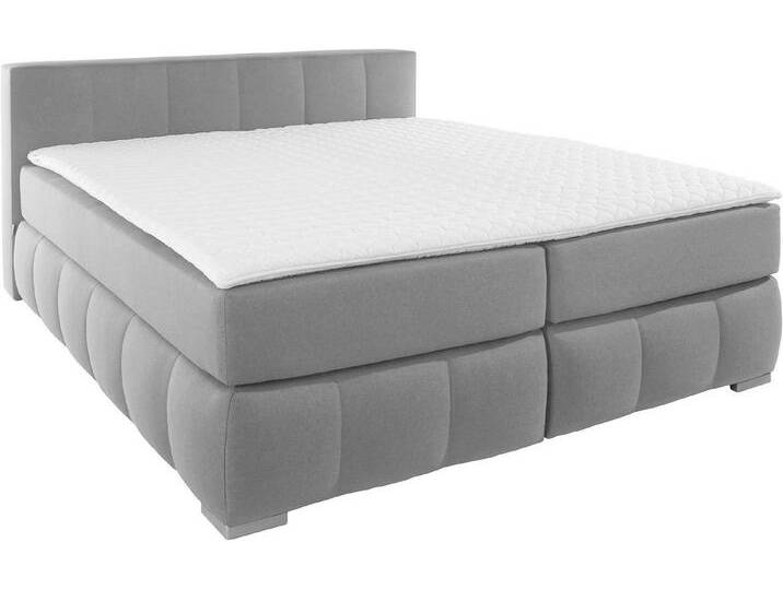 Home affaire Boxspringbett Chelles, inkl. Topper, in XXL- Überlänge 220 cm, Unterbox mit feine Wölbung, grau, 7-Zonen-Tonnentaschen-Federkernmatratze Home affaire Boxspringbett Chelles, inkl. Topper, in XXL- Überlänge 220 cm, Unterbox mit feine Wölbung, grau, 7-Zonen-Tonnentaschen-Federkernmatratze von Home-affaire
