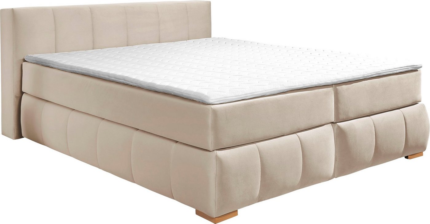 Guido Maria Kretschmer Home&Living Boxspringbett Chelles, inkl. Topper, in XXL- Überlänge 220 cm, Unterbox mit feine Wölbung von Guido Maria Kretschmer Home&Living